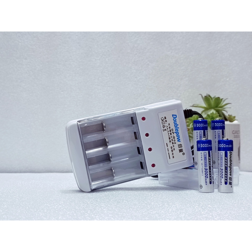 Pin sạc aa . Bộ 4 pin 3000 mAh dung lượng cao Tặng kèm đốc sạc