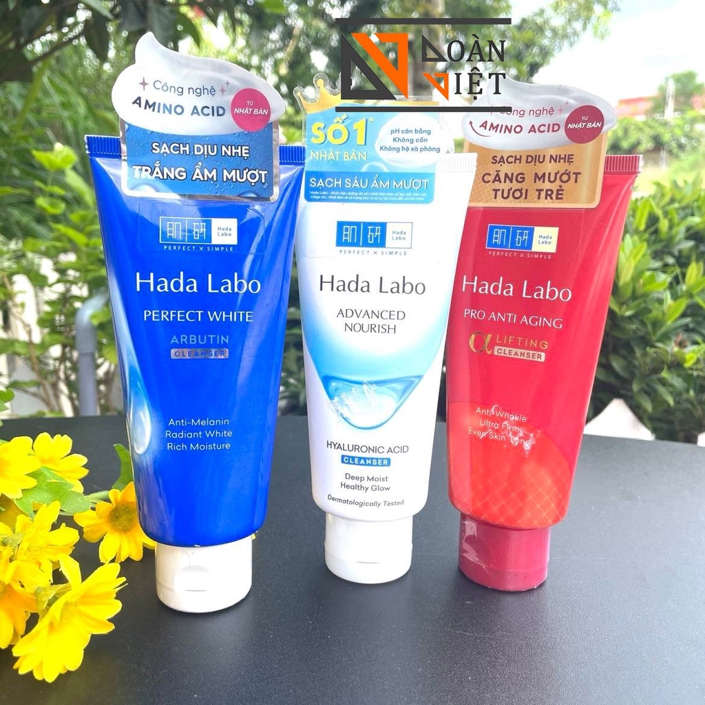 Sữa rửa mặt HADA LABO 80g - Sạch dịu nhẹ, trắng ẩm mượt, căng mướt tươi trẻ, cải thiện lão hoá - Hàng chính hãng