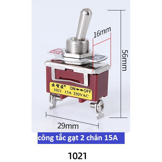 Công tắc gạt 2 chân ON - OFF 15A 1021 -TBĐ