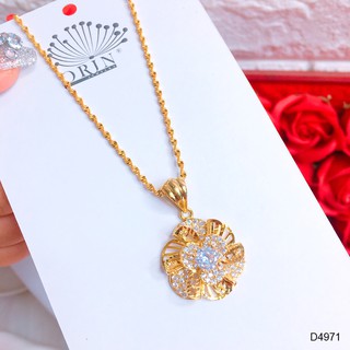 Dây chuyền nữ dạng xoắn mặt xoáy nhỏ đính đá thiết kế cao cấp Orin D4971