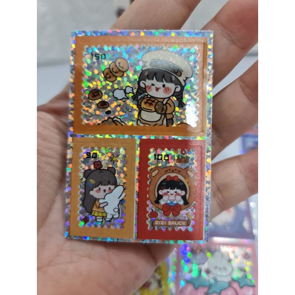 Hộp 8 tấm sticker tem lấp lánh mã TY-1110.