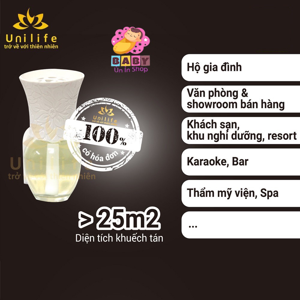 [TINH DẦU HƯƠNG LAVENDER 30ML] MÁY XÔNG TINH DẦU CHÍNH HÃNG UNILIFE, BẢO HÀNH 12 THÁNG.