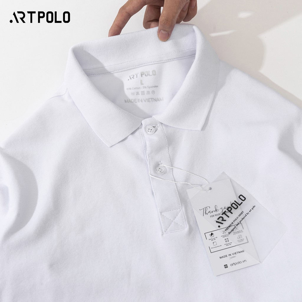 Áo Polo Nam vải Cá sấu Cotton  màu Trắng PLT - ARTPOLO form Slim trẻ trung | BigBuy360 - bigbuy360.vn