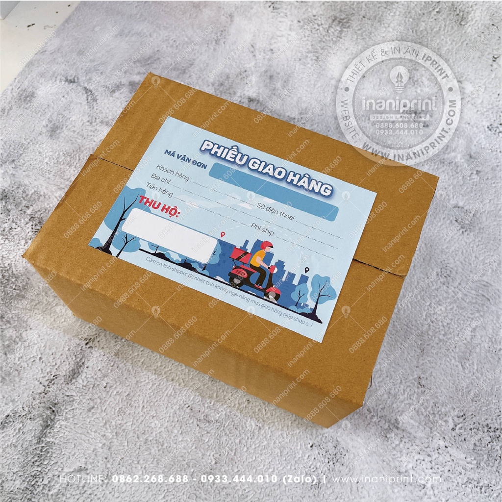 Giấy Giao Hàng, Phiếu Ship Hàng, Phiếu Giao Hàng, Giấy Ghi Mã Vận Đơn- Kích Thước 14cm x 10cm - Có Keo Mặt Sau