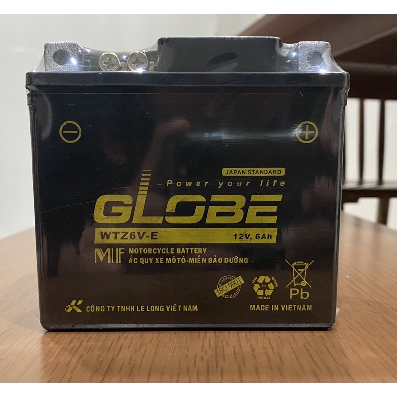Ắc Quy Khô Globe WTZ6V-E 12V6AH cho Xe Airblade, PCX, Vision, CLICK, SH Mode, SH VN, Lead, Vario, Winner, Nozza