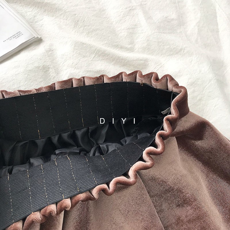 Chân váy xếp ly nhung 2 lớp - T238 | BigBuy360 - bigbuy360.vn