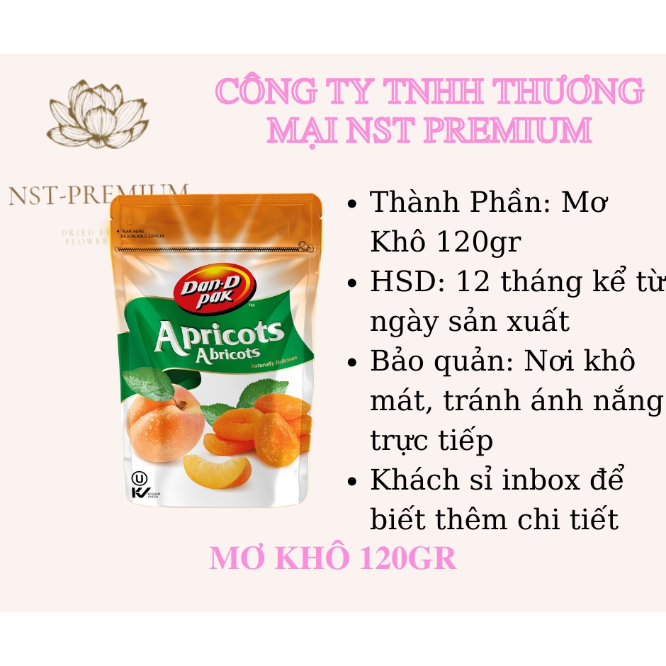 Mứt mơ  nhập khẩu Thổ Nhĩ Kỳ  APRICOTS 120G DAN D PAK