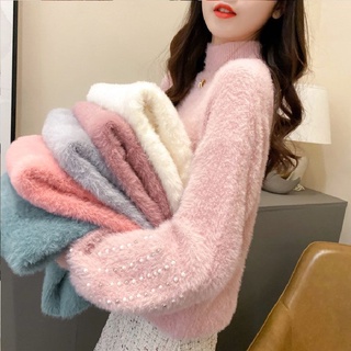 Áo Len Cổ Cao Nữ Phong Cách Hàn Quốc Siêu Xinh Hot 2020