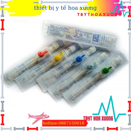 [Hộp 100 Kim- Chính Hãnh Ấn Độ]Kim Luồn Tĩnh Mạch HEALFLON Số 18G, 20G, 22G, 24G