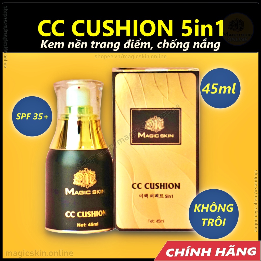 CC Cushion 5in1 MAGIC SKIN  👍 Kem nền chống nắng dưỡng trắng che khuyết điểm ✔ CHÍNH HÃNG | BigBuy360 - bigbuy360.vn