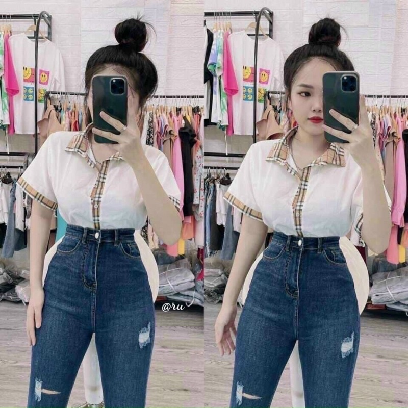 SƠ MI KATE PHỐI VIỀN 01