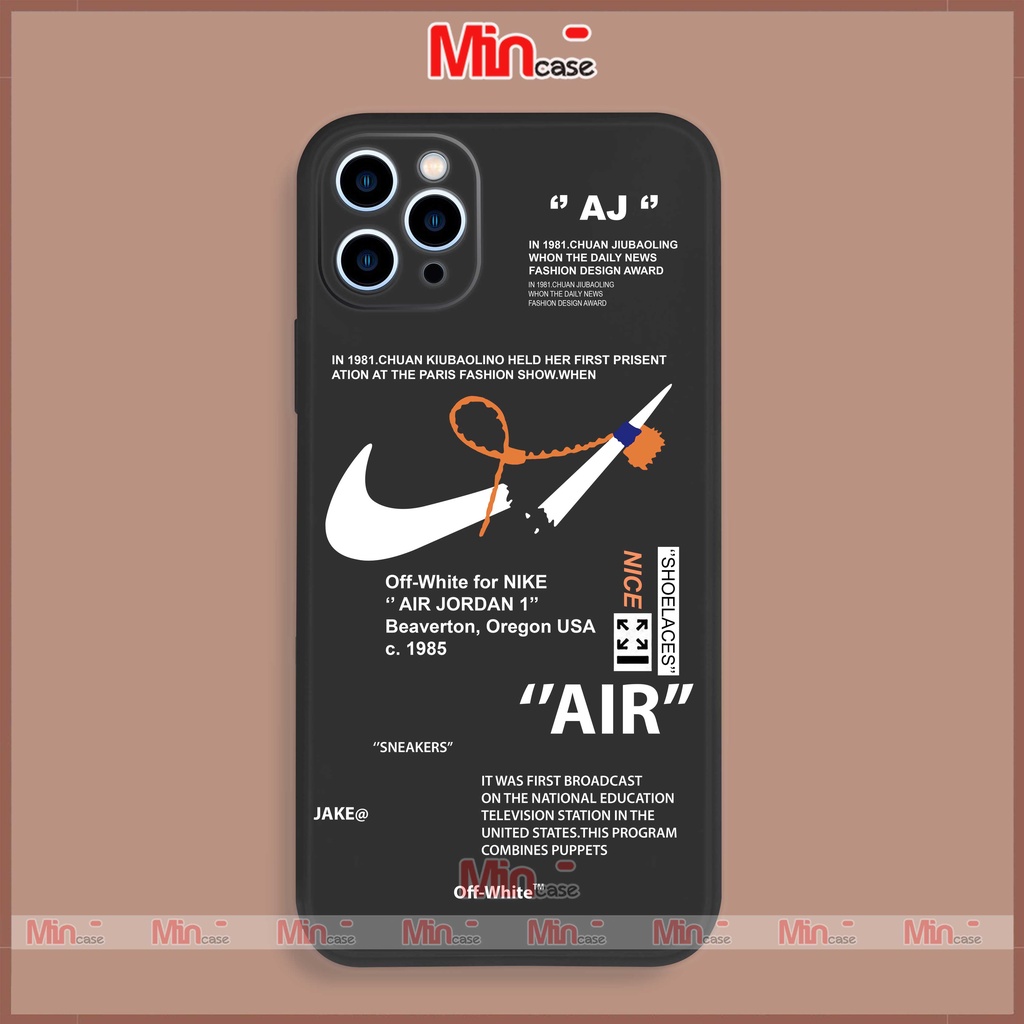 Ốp lưng iPhone Nike cạnh viền vuông silicon mềm dẻo cho iphone 6/6s/7/8/X/XS/XR/11/12/13 Pro Plus Max cute dễ thương