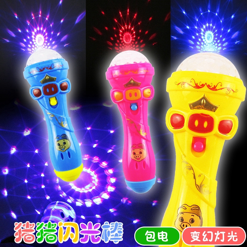 Đồ chơi micro không dây có loa hát karaoke có đèn chiếu sáng dễ thương cho trẻ em