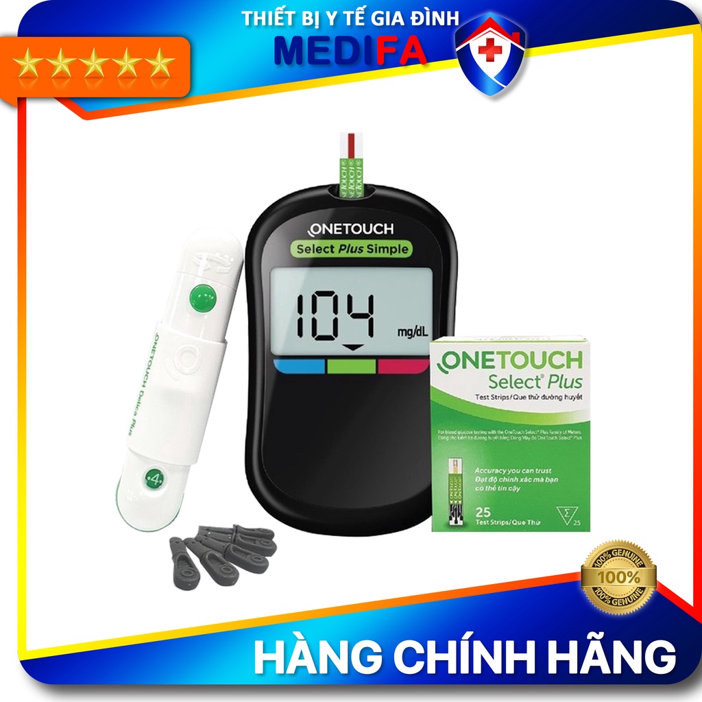 Máy đo đường huyết OneTouch Select Plus Simple, NK chính ngạch, có tem niêm yết và nhãn phụ TV đầy đủ