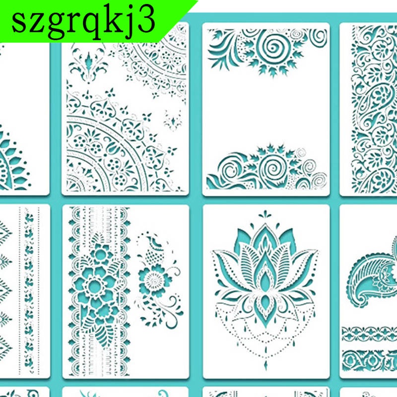 Khuôn vẽ hoa mandala cỡ lớn có thể tái sử dụng trang trí DIY