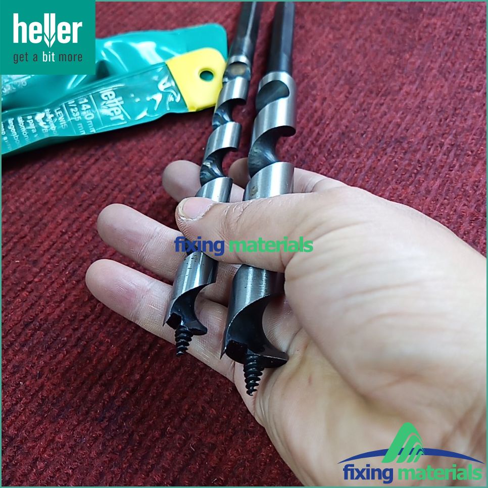 Mũi khoan gỗ HELLER Auger Lewis, kiểu xoắn ốc (Size 6-30mm, dài 235/150)