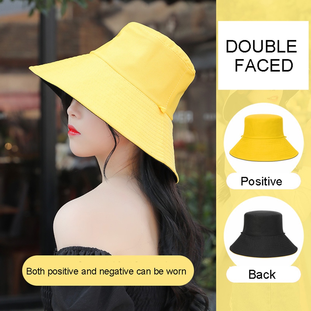 Nón Vành Rộng Hai Mặt Chống Tia UV Thời Trang Cho Nữ