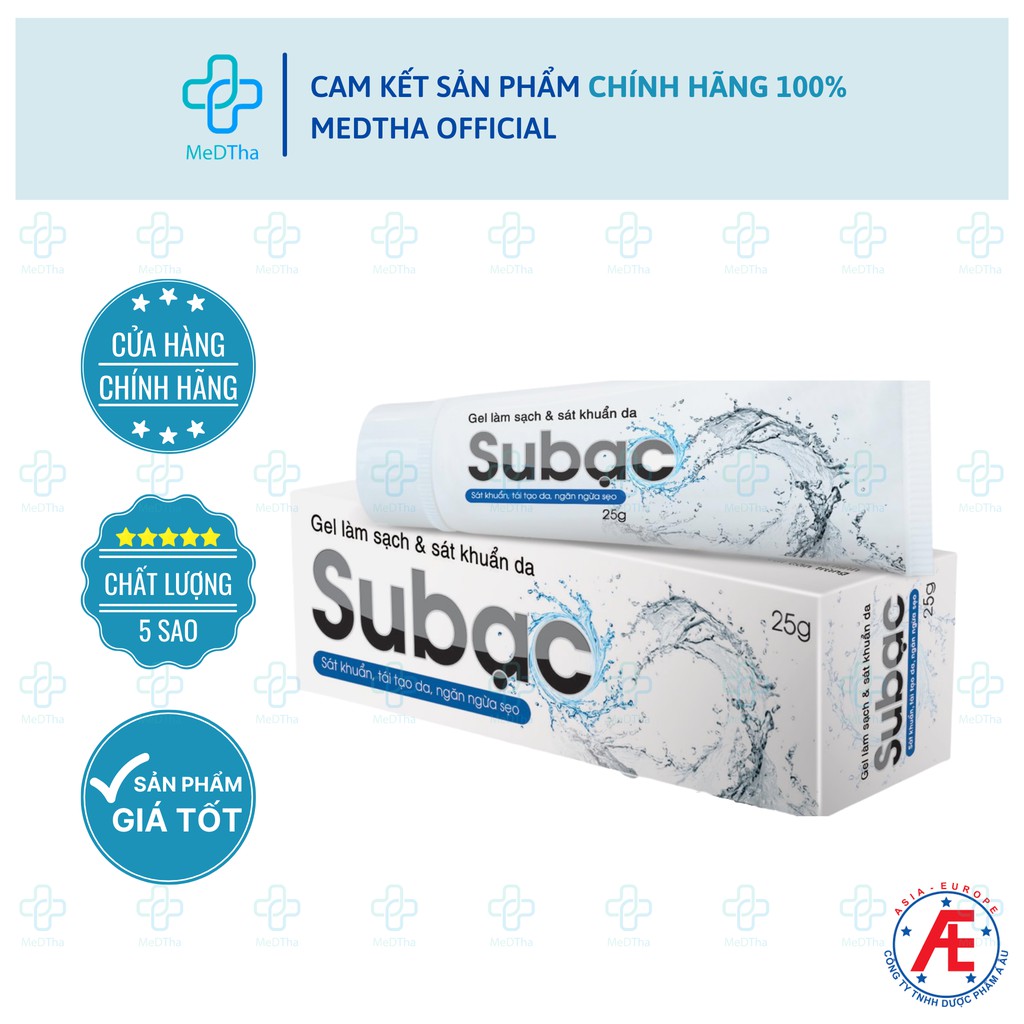 Su Bạc (Túyp 25g) - Gel Ngăn ngừa Sẹo, Làm sạch, Sát khuẩn da, Tái tạo da [Chính Hãng]