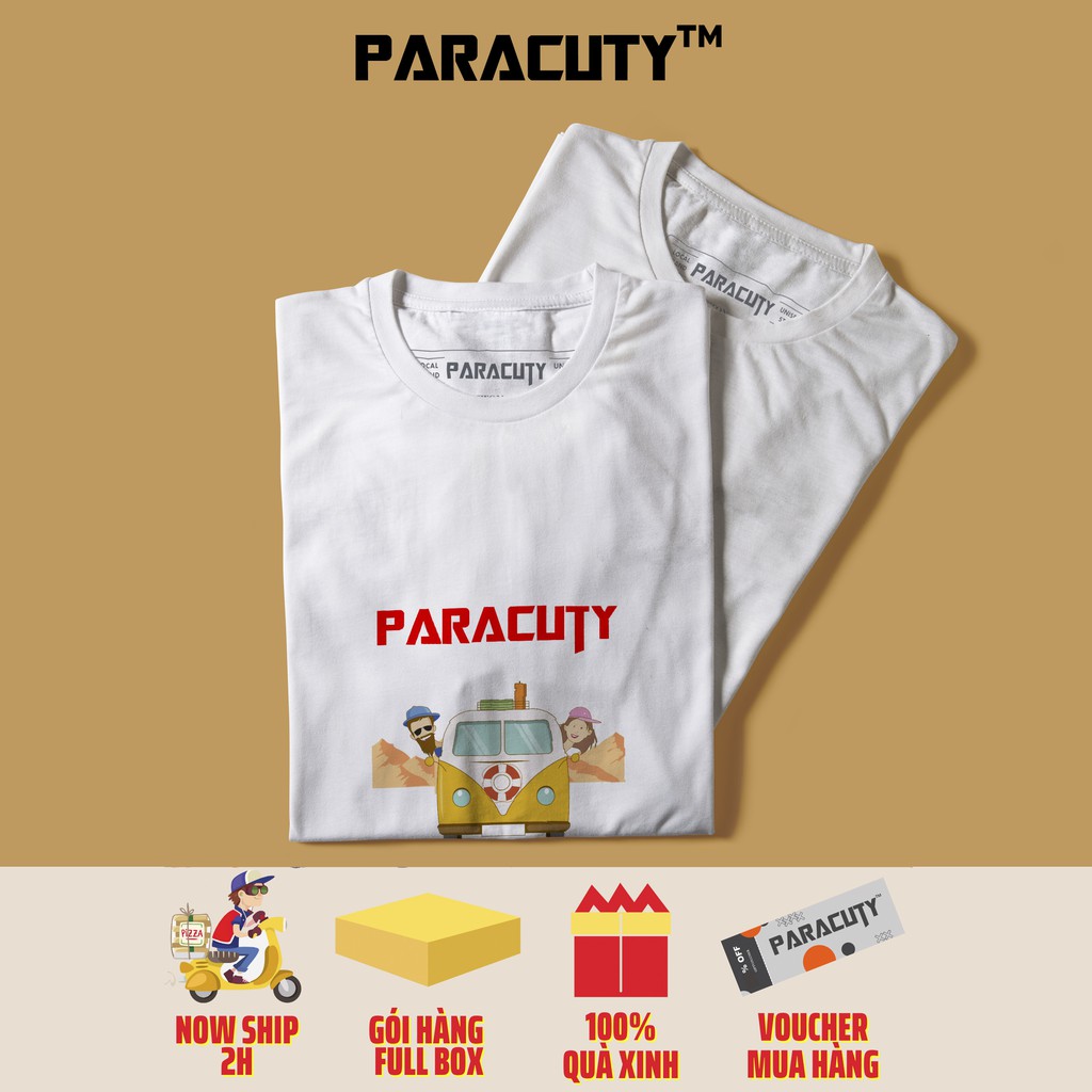 Áo thun nam nữ Unisex PARACUTY Summer Trip - P06 chất liệu cotton 100%, co giãn 4 chiều, dày dặn, form rộng tay lỡ | BigBuy360 - bigbuy360.vn