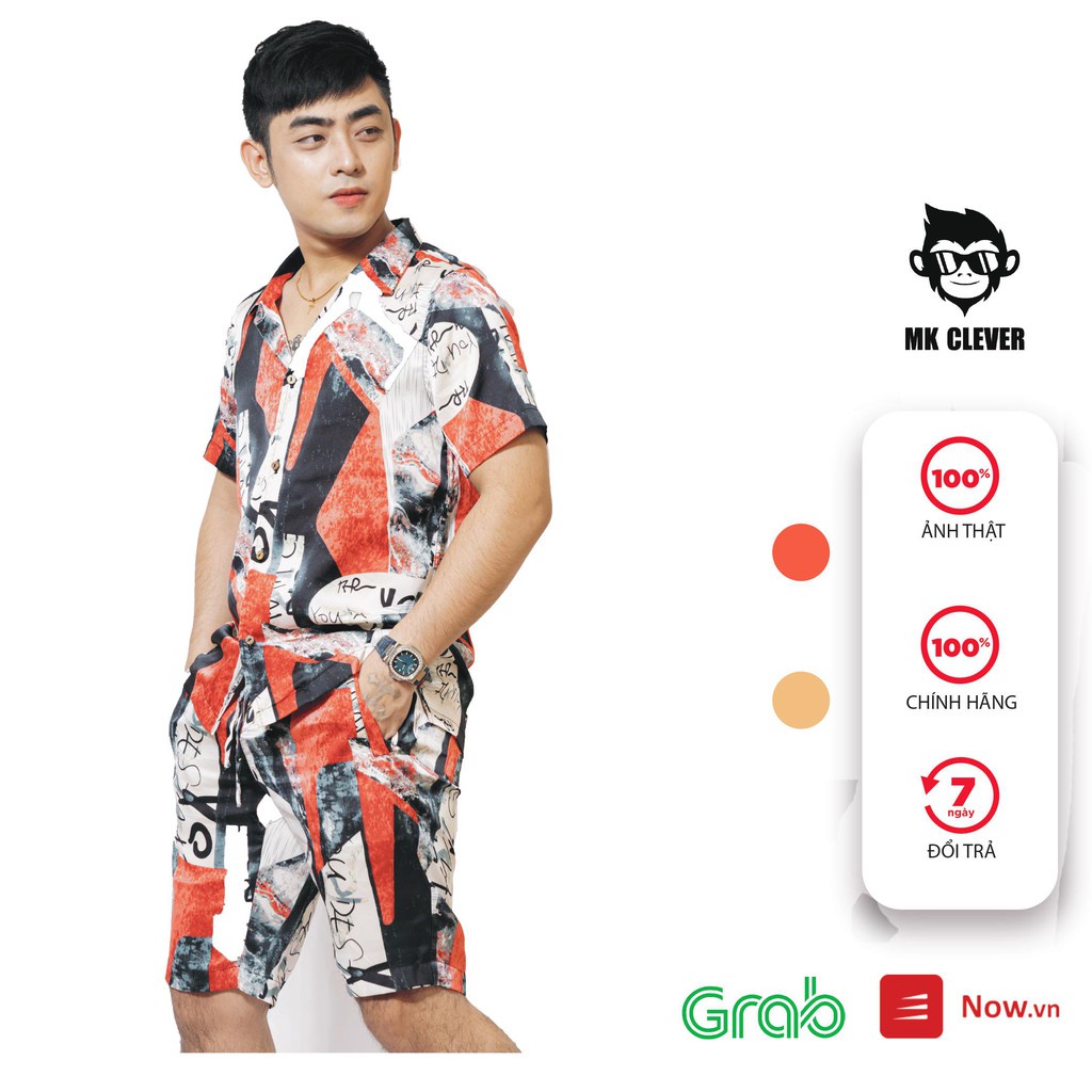 Bộ quần áo nam mùa hè MK CLEVER chất lụa nhẹ, mát và thấm mồ hôi - HT01 - Hàng nhập khẩu