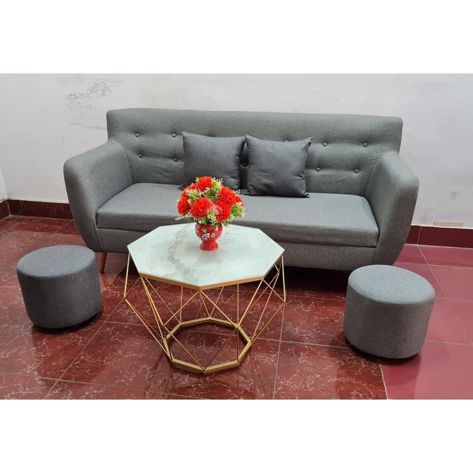 Bàn trà , sofa kim cương, sơn tĩnh điện, mặt kính cường lực màu trắng in hoa văn 3D, SANG TRỌNG, CAO CẤP