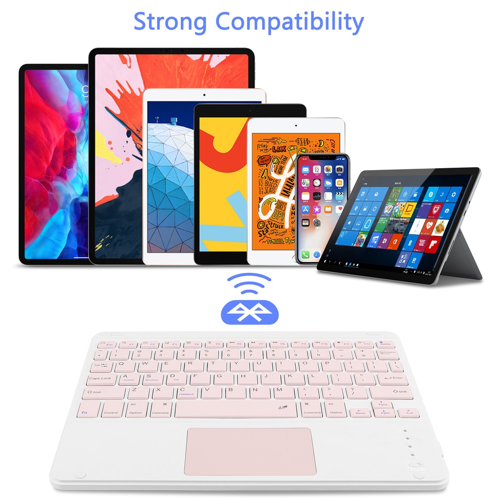 Bàn Phím Bluetooth ko dây GOOJODOQ Màu Trơn Dành Cho táo/tablet táo(Kèm Bàn Di Chuột Cảm Ứng)