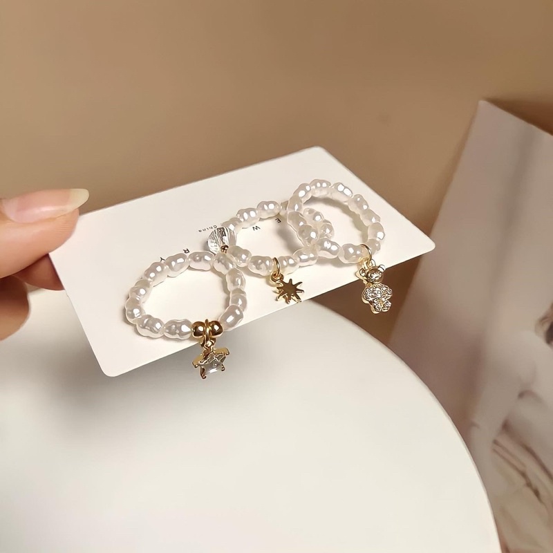 Nhẫn Đeo Tay Hạt Đính Họa Tiết Độc Lạ Dễ Thương - TS1505