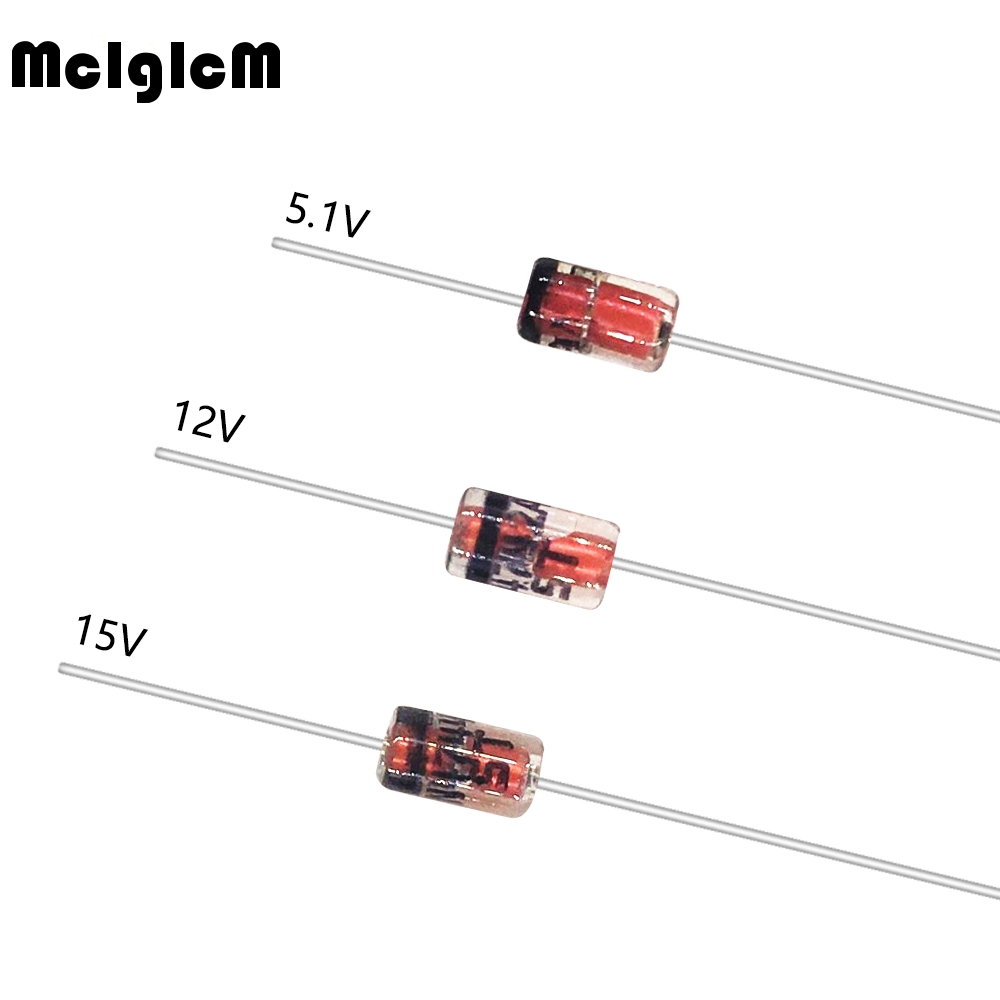 100pcs 1W Zener diode DO-41 1N4733A 5.1V 12V 15V