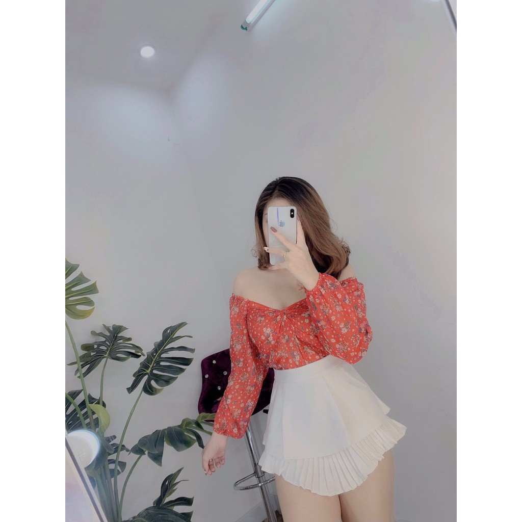 Áo Kiểu Nữ Viền In Bông Tay Dài Thời Trang Mới SP Av105 | BigBuy360 - bigbuy360.vn