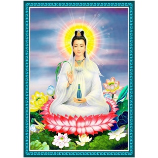 Tranh quán thế âm bồ tát bọc viền 20x30cm