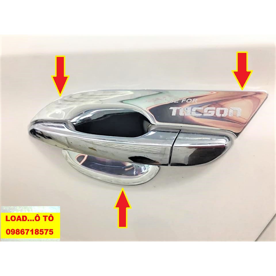 Ốp Tay Nắm, Hõm Cửa Xe Huyndai Tucson 2019-2021 Nhựa ABS Mạ Crom Sáng Bóng