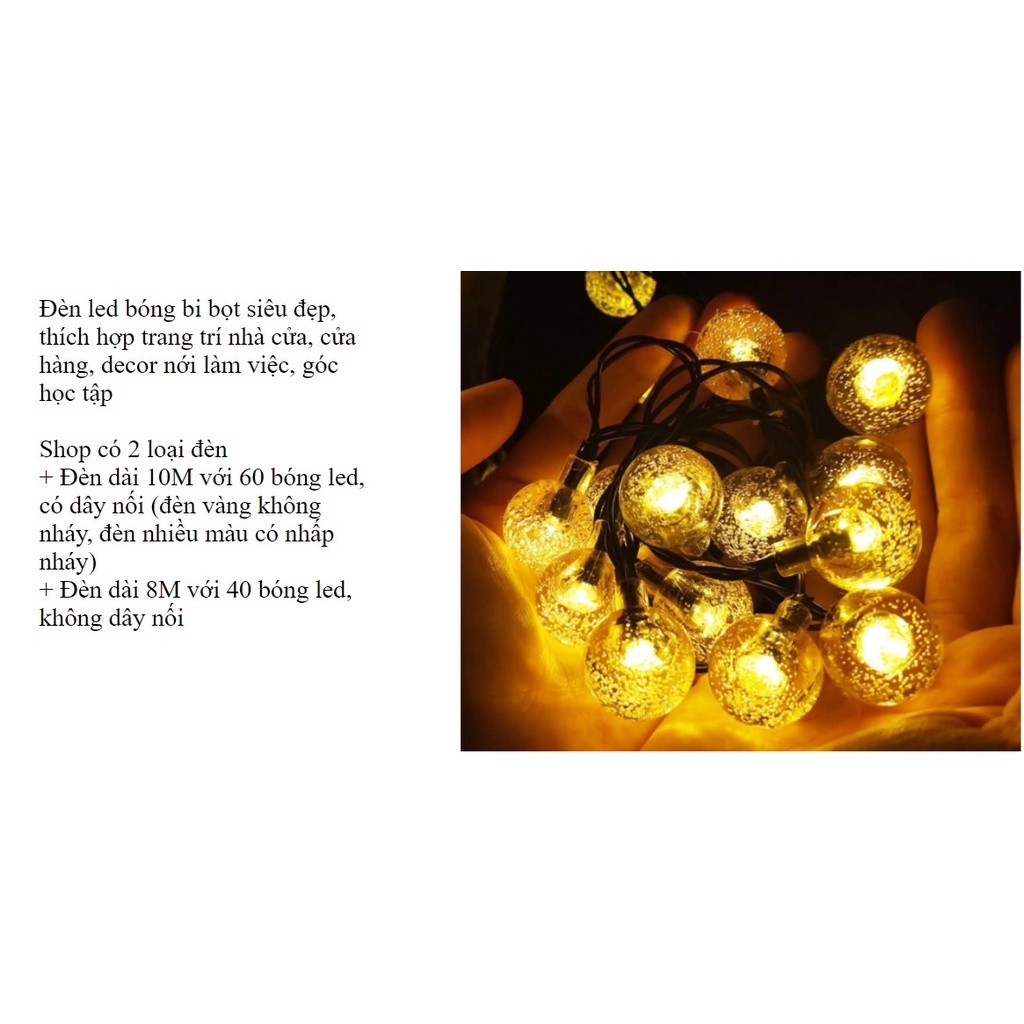Dây led trang trí, đèn led nháy 220V, dây đèn treo ngoài trời trang trí nhà cửa cây cối sân vườn