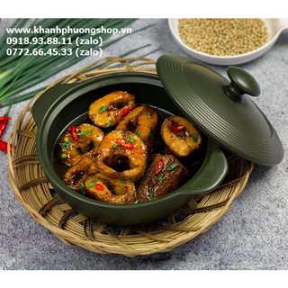 Nồi sứ minh long thân thấp 1.1L có nắp đậy - nồi sứ minh long thân thấp 1.1L