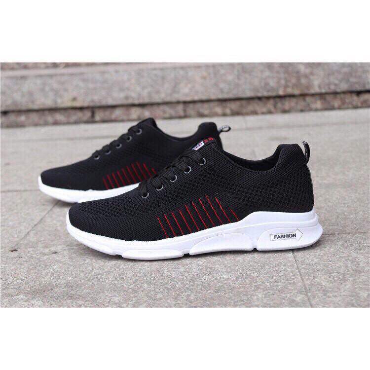 Giày nam thể thao - Đen đế trắng - đế êm - thoáng khí | BigBuy360 - bigbuy360.vn