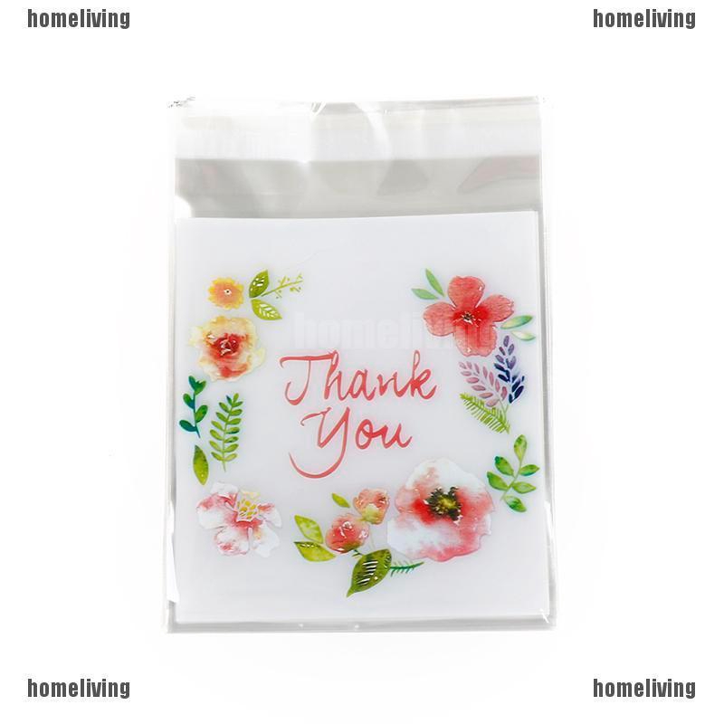 100 túi nhựa đựng bánh quy họa tiết chữ xinh xắn