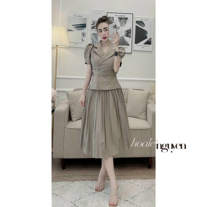 Sét bộ chân váy dập ly