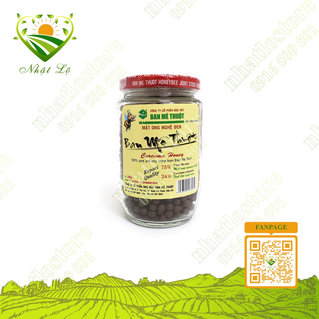 Viên nghệ mật ong đen Ban Mê Thuột 250g, 100% từ Thiên Nhiên, hỗ trợ tiêu hóa, tăng cường sức đề kháng Nhật Lộ
