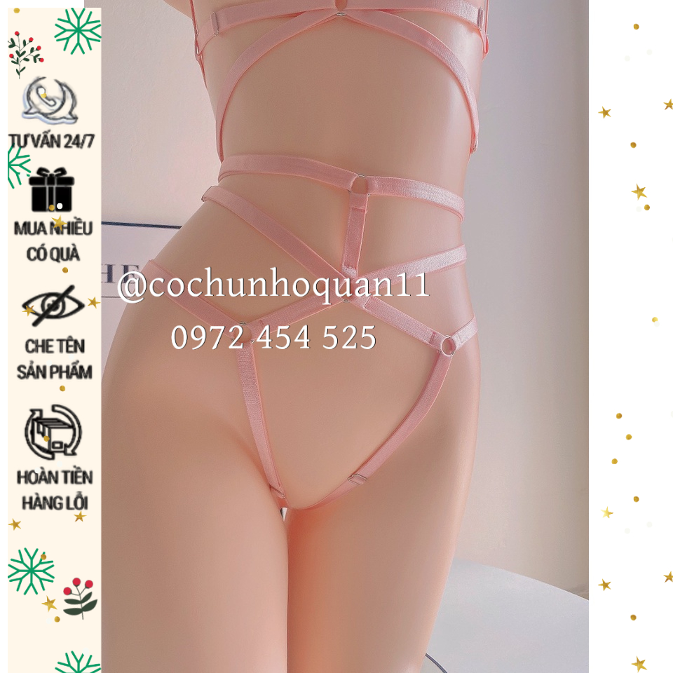 [từ 35-100kg] ĐL068 Bộ đồ lót lọt khe dây quyến rũ cho nữ - cochunhoquan11