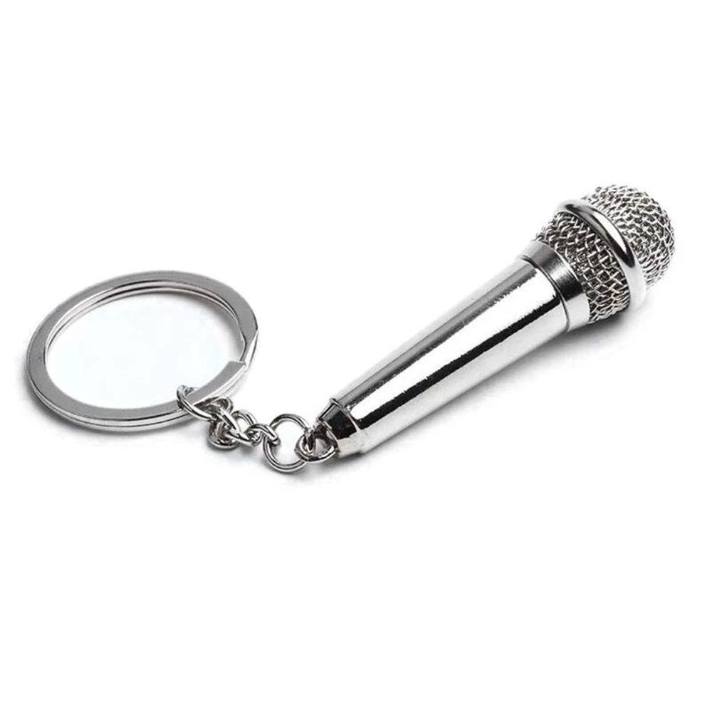 PATRICIA Móc Khóa Gắn Microphone Màu Bạc Thiết Kế Dễ Thương Dùng Làm Quà Tặng