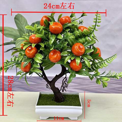 Chậu cây bonsai giả có quả VI040 (nhiều loại quả để chon, kèm chậu), cây hoa giả trang trí