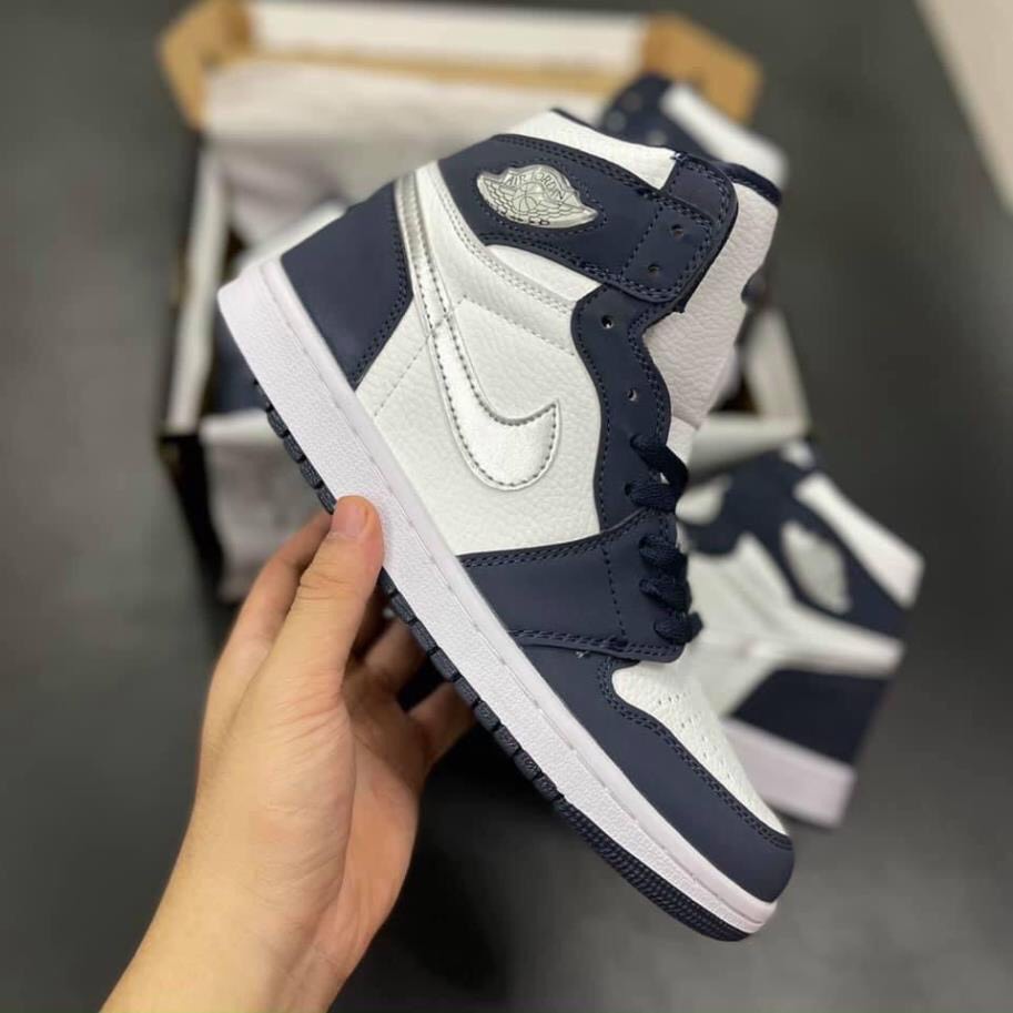Giầy thể thao sneaker jordan 1 low high retro navy xanh than nam nữ siêu chất dễ phối đồ hàng FullBox