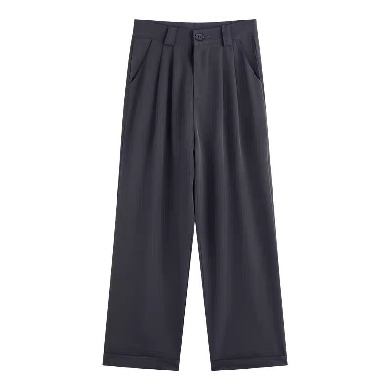 Quần suông ống rộng màu xám vải vitex mềm mịn size s/m/l M530