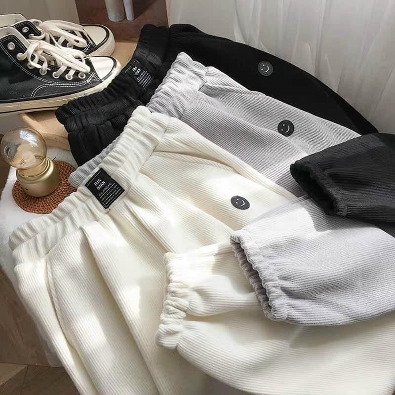Quần Joggers Nữ - Quần Len Tăm Ống Rộng Bo Gấu (KÈM ẢNH THẬT) MHQ125