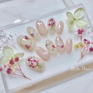 Set hoa khô nail trang trí móng 12 màu