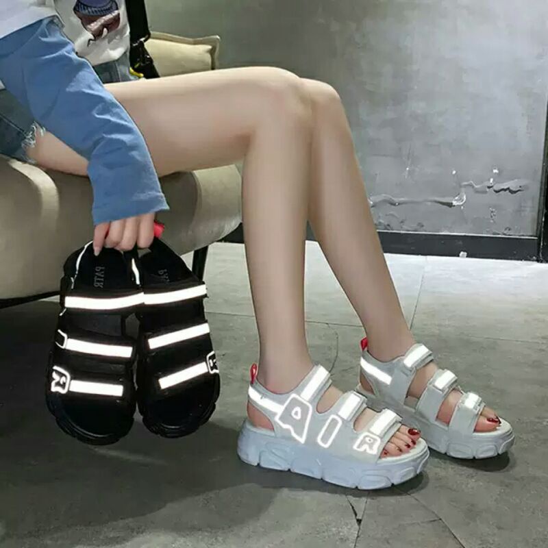 sandal nữ sandal học sinh sandal da ngoại đế cao phản quang AIR phong cách trẻ trung năng động