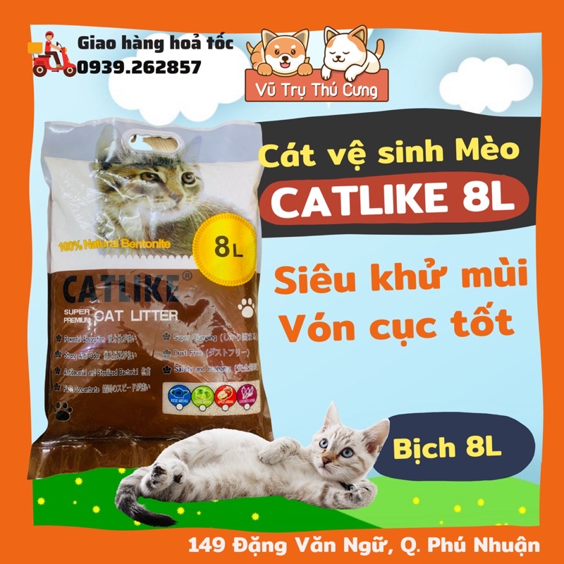 Cát vệ sinh cho mèo Cat Like 8L, vón cục, khử mùi hiệu quả