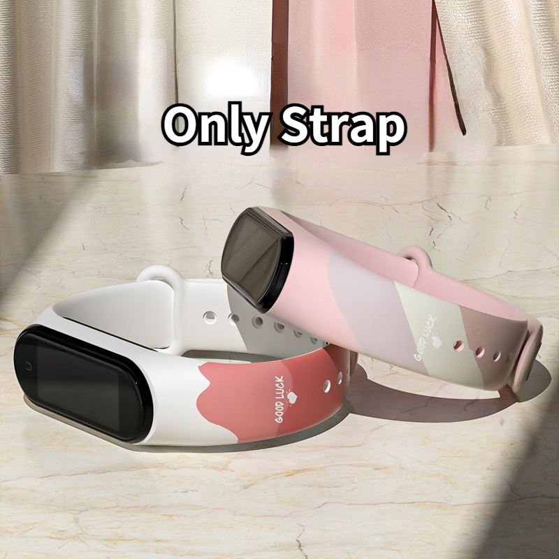 Dây Đeo Màu Cầu Vồng Cho Đồng Hồ Thông Minh Mi Band 7 6 / 5 4 / 3