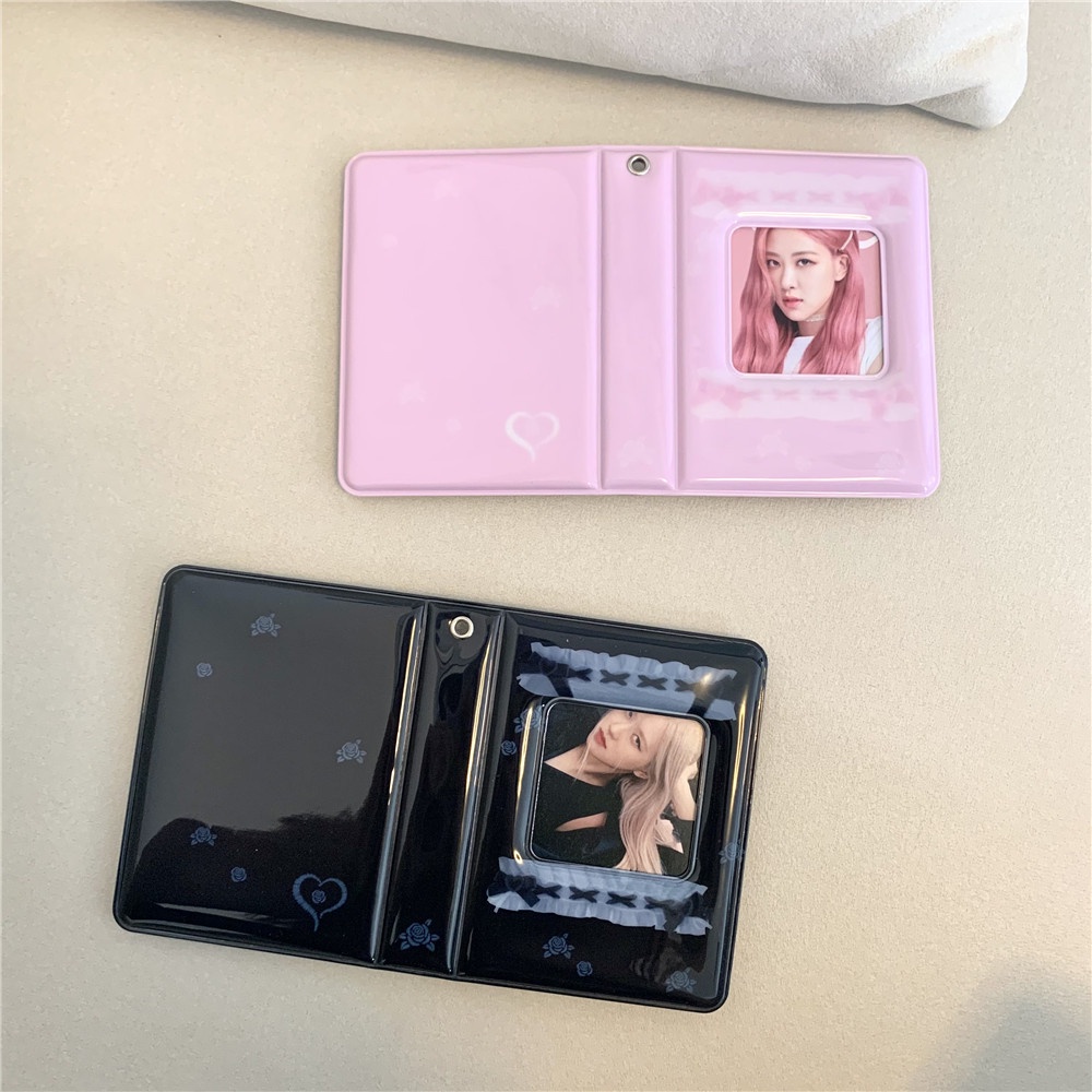 Album Ảnh 3 Inch Bìa Ren Hoa Hồng 40 Ngăn