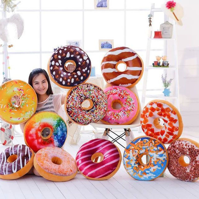 Vỏ Gối Hình Bánh Donut Hoạt Hình Xinh Xắn