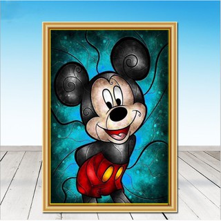 Tranh đính full đá 5D-Trang trí phòng khách ， Nhà máy bán hàng trực tiếp，Cuộc sống gia，Chuột Mickey